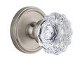 Grandeur Georgetown Rosette With Fontainebleau Crystal Knob Single Dummy Satin Nickel 