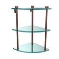 Allied Brass Ns-6-bbr 22 Triple Glass Shelf With Tb Matte Black 