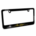 Ipick Image Made For Ford Mustang Script In Yellow Black Metal License Plate Frame