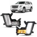 Hecasa Fog Light Left Right For 2015-2020 Cadillac Escalade Esv Front Bumper Lamp Plastic Clear Lens Replacement Gm2530138 