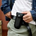 4pcs Hard Boxed Reinforced Nylon Belt Sheath For Folding Knife Black 