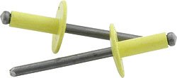 Yellow 3 16 Large Head Aluminum Steel Mandrel Pop Rivets 100 Ct Racing Fasteners