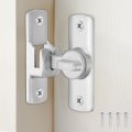 3 Pcs Barn Door Lock 90 180 Degree Flip Aluminum Alloy Sliding Security Latch With Screws For Garden Cabinets Bathroom Silver 