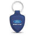 Ford Escape Blue Shield-shape Style Genuine Leather Key Chain Official Licensed