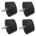 4pcs Thread Adjustable Levelling Feet 1 5 X 0 79 Rubber Furniture With M6 15mm Studs For Table Chair Floor Protector Black 