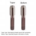 Uxcell Metric Hand Tap M14 Thread Pitch 4 Straight Flutes H2 Alloy Tool Steel Bottom Er Screw Tap Set Tapping Tools For