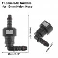 X Autohaux 3 8 9 49mm Sae To 5 16 8mm 90 Degree Fuel Line Hose Quick Release Connector Disconnect Nylon 2 Set