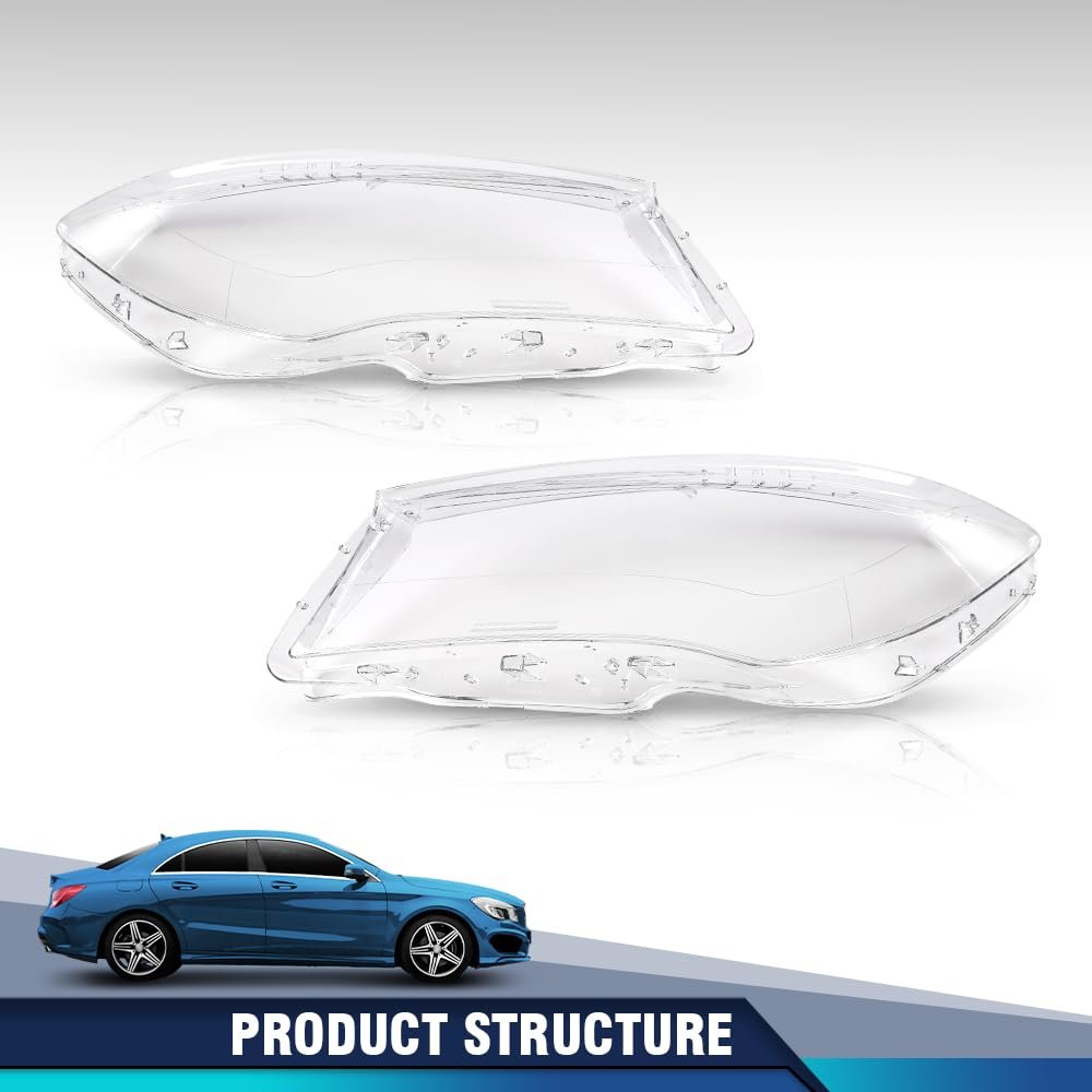 Headlight Lens Covers Left Right Side For Benz Cla Class W117 2013 2014 2015 2016 Front Headlamp Cover Clear