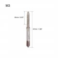Uxcell Metric Hand Tap M3 Thread 0 5 Pitch 3 Straight Flutes H2 Alloy Tool Steel Bottom Er Screw Tap Set Tapping Tools For