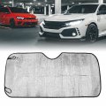 Uxcell Silver Tone 135cm X 70cm Front Rear Double Windshield Sunshade For Car Auto