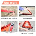 Dedc Warning Triangle Foldable Safety Triple Kit Reflector Roadside Hazard Sign Symbol For Emergency With Storage Bag 3 Pack