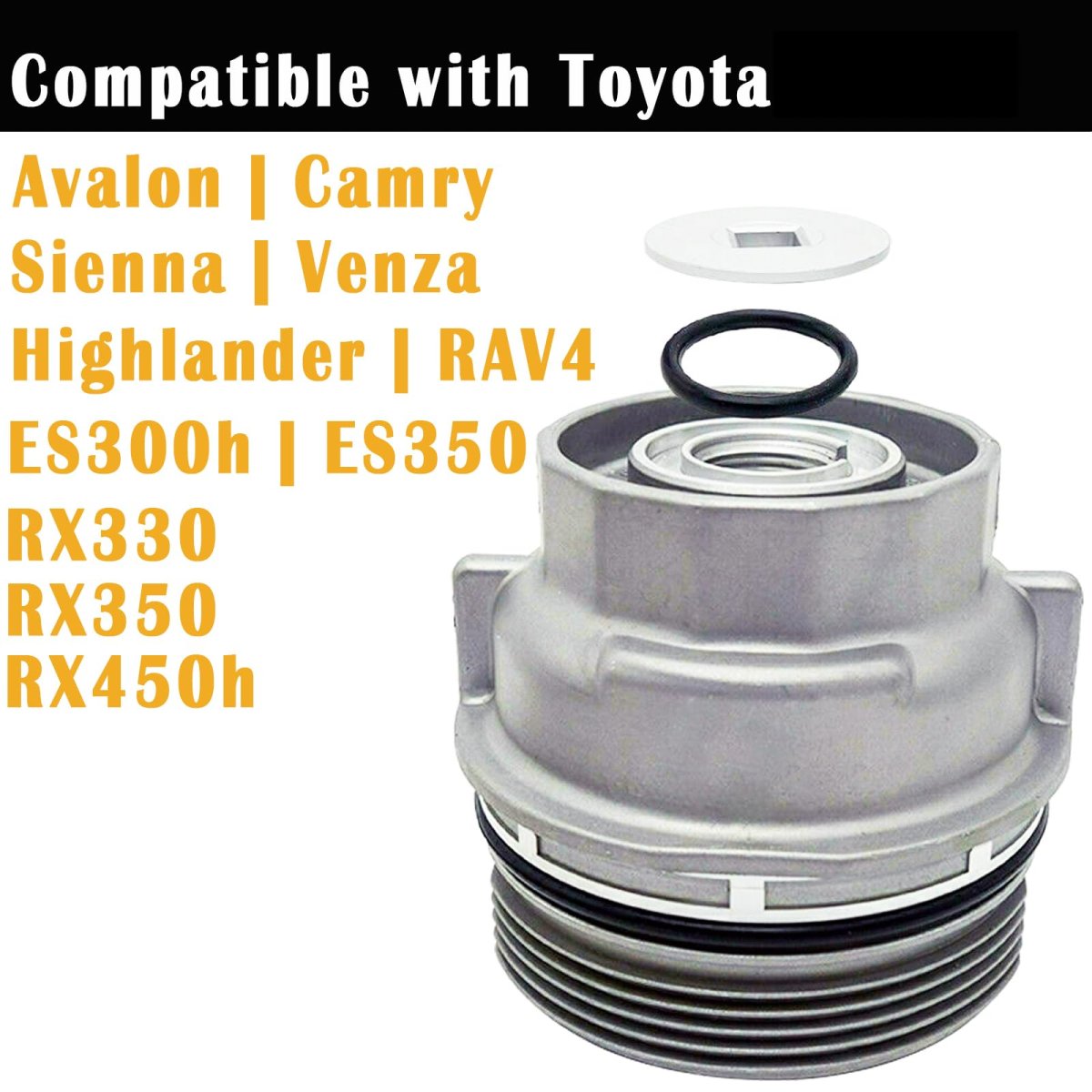 15620-31060 Oil Filter Housing Cap With 15643-31050 Plug Aluminum Cover For Toyota Camry 4runner Rav4 Tacoma Sequoia Es350