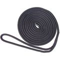 Nylon Double Braid Dock Line 3 8 In X 15 Ft Black 30-24415 High Strength Shock Absorption Rope For Boats And Industrial Use 