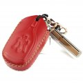 Cadtealir Italian Leather Key Fob Cover Case Holder Compatible For Maserati Ghibli Levante Quattroporte Red 