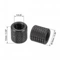 Uxcell 1 4-20 X 10mm Aluminum Alloy Hand Screw Nuts Diamond Knurl Knurled Camera Tripod Pass Hole Nut Black 4pcs