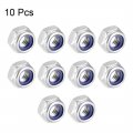 Uxcell Hex Lock Nuts M8 X 1 25mm 316 Stainless Steel Nylon Insert Self-locking For Fasteners 10pcs Silver Tone