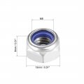 Uxcell Hex Lock Nuts M8 X 1 25mm 316 Stainless Steel Nylon Insert Self-locking For Fasteners 10pcs Silver Tone