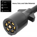 Trailer Extension Cord Fydun Flexible 7 Way 3 5ft Double Prong Male Plug Connector Rv Connecting Line Car Accessory