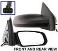 Passenger Side Mirror For Saturn Ion 2003-2007 4door Sedan Right Power Non-folding Non-heated Textured Black 
