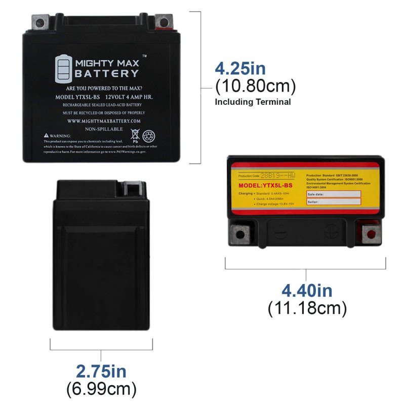 Ytx5l-bs Replacement Battery For Keeway Ry8 50 06-07