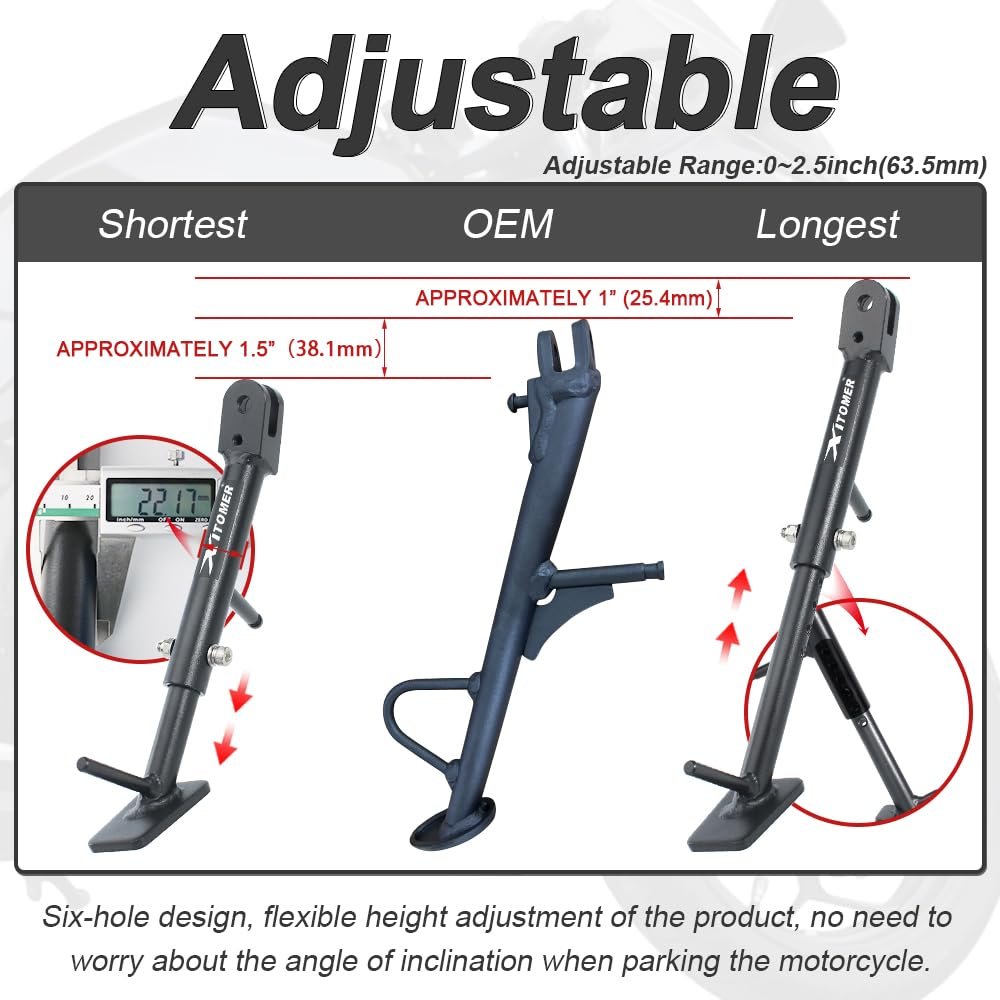 Adjustable Motorcycle Kickstand For Ninja 300 Abs Se 2014 2017 250 And Z250 2013 0 To 2 5 In Side Stand Foot Part