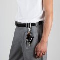 Ford F-150 New Black Leather Insert Detachable Chrome Metal Belt Slide Premium Key Chain 