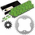 Caltric Green Drive Chain And Sprockets Kit Compatible With Honda Trx250x Fourtrax 250 2x4 1987-1992