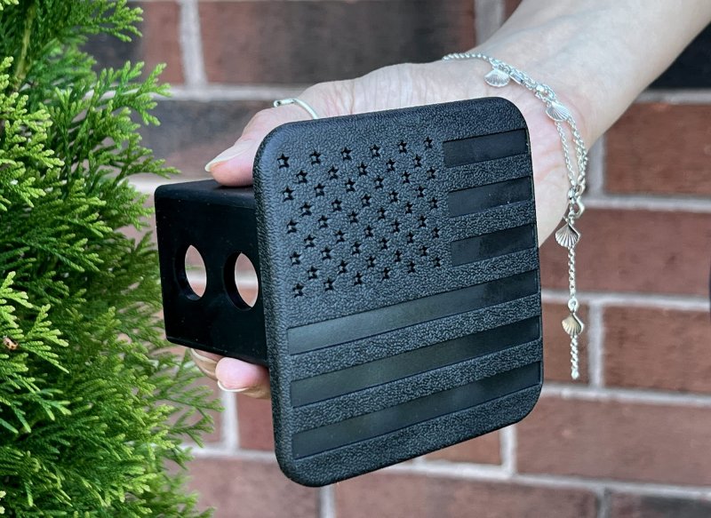 Everhitch 2 American Black Flag Trailer Hitch Cover Plug For Inch Receivers