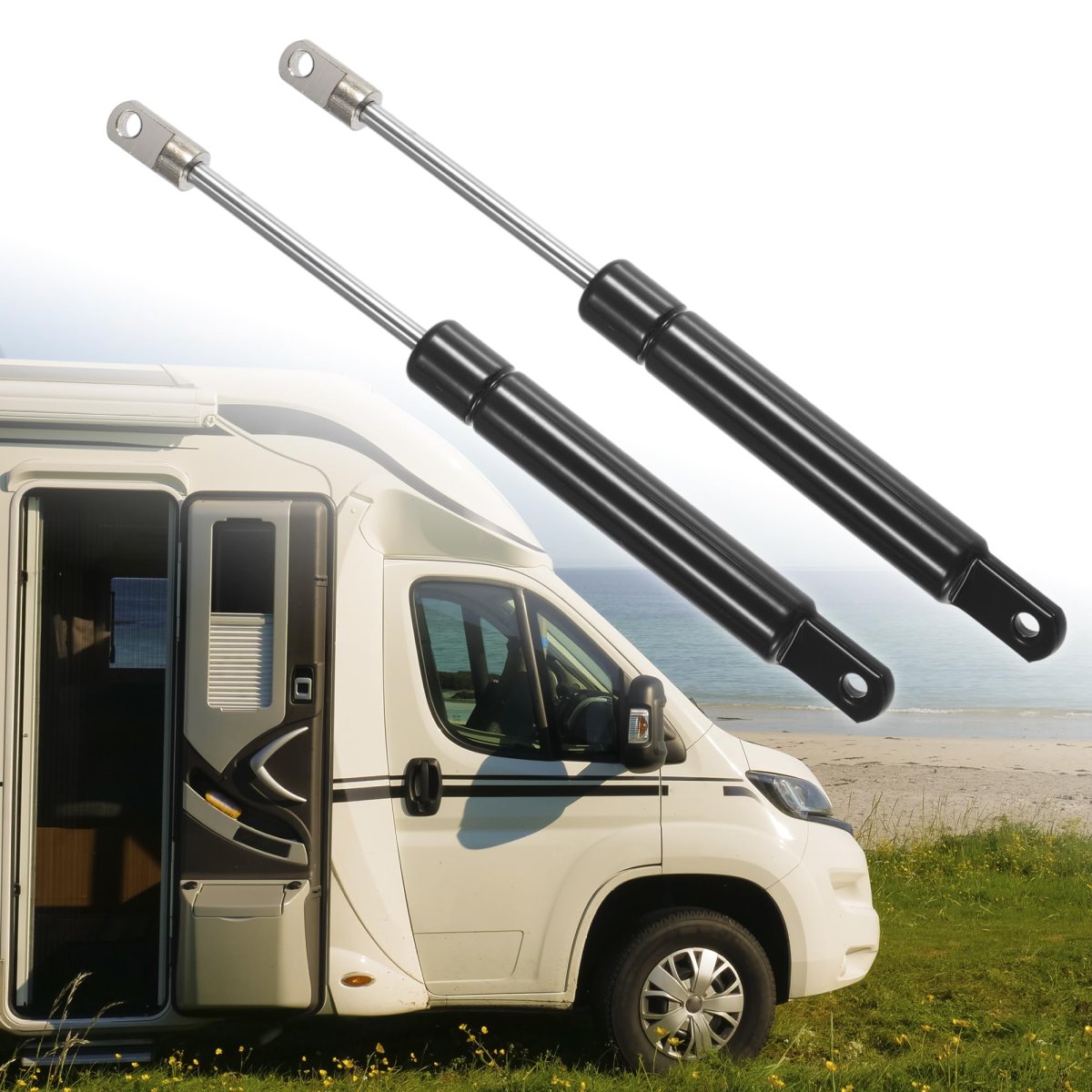 2 Pcs 6 In 15lb 67n Black Lift Support Struts Gas Spring Universal For Rv Car Truck Boat Window Cabinet Door Cover Lids