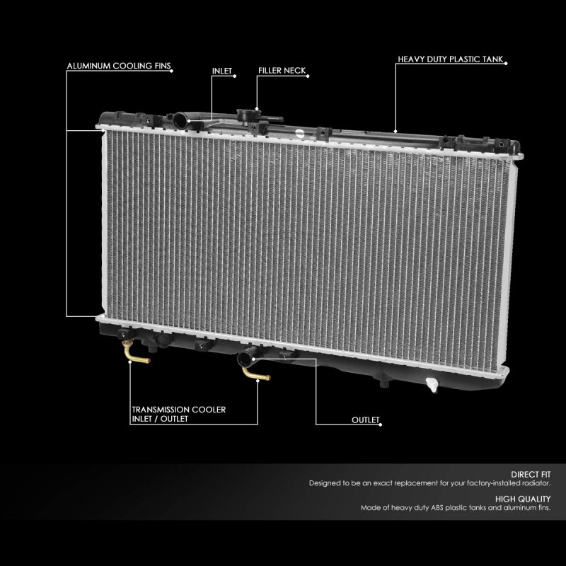 A Dna Motoring Oem-ra-1319 Factory Style Full Aluminum Core Cooling Radiator For 92-95 Toyota Paseo 91-94 Tercel