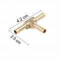 X Autohaux 5mm Hose Barb Brass 3 Way Tee Connector Adaptor For Fuel Air Water Gas Oil Pipe