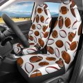Delerain Car Seat Covers Set 2pcs Rugby Balls Universal Front Seats Vehicle Enterior Protector Suitable Fits Most Auto Suv