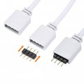 Uxcell 4 Pin 10mm Rgb Led Strip Light Connector Extension Cable 300mm Length White 10pcs With 20pcs Male Plugs