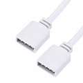 Uxcell 4 Pin 10mm Rgb Led Strip Light Connector Extension Cable 300mm Length White 10pcs With 20pcs Male Plugs