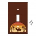 Camel In The Desert Sunset With Palm Trees Plastic Wall Decor Toggle Light Switch Plate Cover