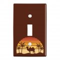 Camel In The Desert Sunset With Palm Trees Plastic Wall Decor Toggle Light Switch Plate Cover 