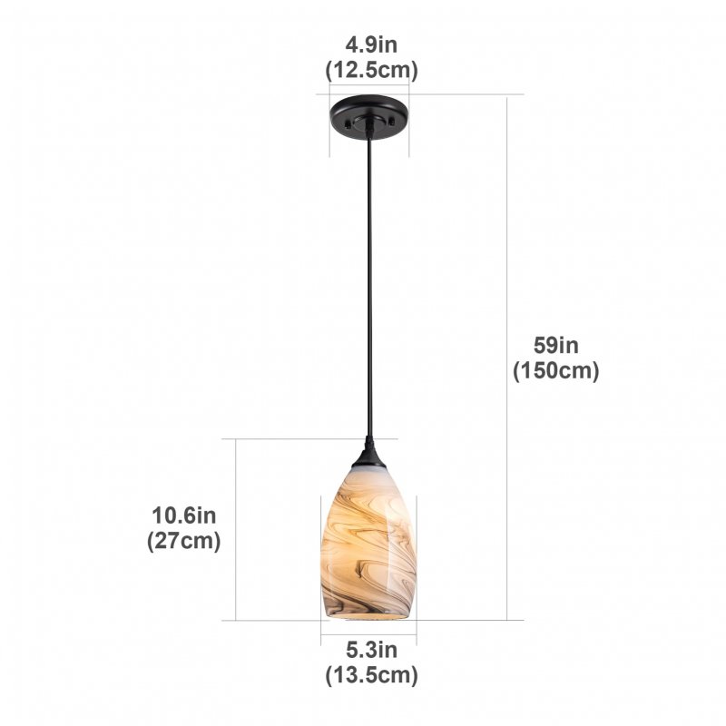 Battery Operated Glass Shade Pendent Lighti Not Hardwired Remote Control Ceiling Hanging Battery-powered Chandelier With