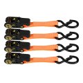 4pack Orange Heavy Duty 15 Ft 2200 Lb Break Strength Ratchet Tie Down Straps With Lock S Hooks Soft Loop 2 Bungee Cords 4 Loops