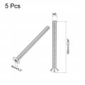 Uxcell M8x100mm Flat Head Machine Screws Inner Hex Screw 304 Stainless Steel Fasteners Bolts 5pcs