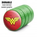 Wonder Woman Classic Logo Aluminum Valve Stem Caps Green Metal Tire Rim Wheel Air Covers For Cars Trucks And Vans 4 Pack Fits