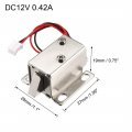 Uxcell Dc 12v 0 42a 6mm Mini Electromagnetic Solenoid Lock Assembly Tongue Up For Electirc Cabinet Door