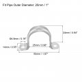 Uxcell Rigid Pipe Strap 16pcs 1 Inch 25mm Two Hole U Bracket Zinc Plated Steel Tension Tube Clip Clamp For Fixing