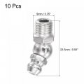 Uxcell Nickel-plated Iron 45 Degree Grease Fitting M8 X 1mm Thread Hydraulic Accessories 10pcs
