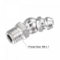 Uxcell Nickel-plated Iron 45 Degree Grease Fitting M8 X 1mm Thread Hydraulic Accessories 10pcs