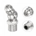 Uxcell Nickel-plated Iron 45 Degree Grease Fitting M8 X 1mm Thread Hydraulic Accessories 10pcs