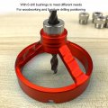 3 In 1 Vertical Hole Punch Locator With 6 Drill Bushings Woodworking Bit Guide Jig Fixture Used For Punching Red