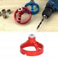 3 In 1 Vertical Hole Punch Locator With 6 Drill Bushings Woodworking Bit Guide Jig Fixture Used For Punching Red