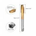 Uxcell Spiral Point Taps M10 X 1 5 0 03 Metric Titanium Coated Cobalt High Speed Steel Machine Thread Milling Screw Threading