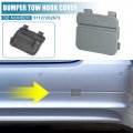 X Autohaux Rear Bumper Tow Hook Cover Car Towing Eye Hole Replacement 51127202673 For Bmw 3 Series E90 E91 2009-2012 Gray