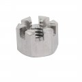 Uxcell 5pcs M8x1 25mm 304 Stainless Steel Hexagon Slotted Castle Nut Silver Tone